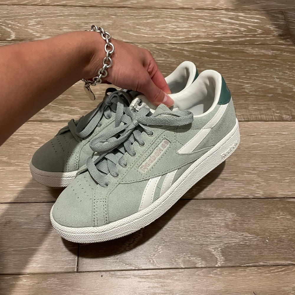 Reebok Mint and White Classic Sneakers